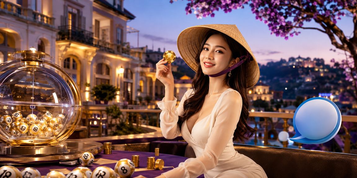 Người phụ nữ đội nón lá tại Đà Lạt tham gia xổ số và cá cược thể thao trực tuyến